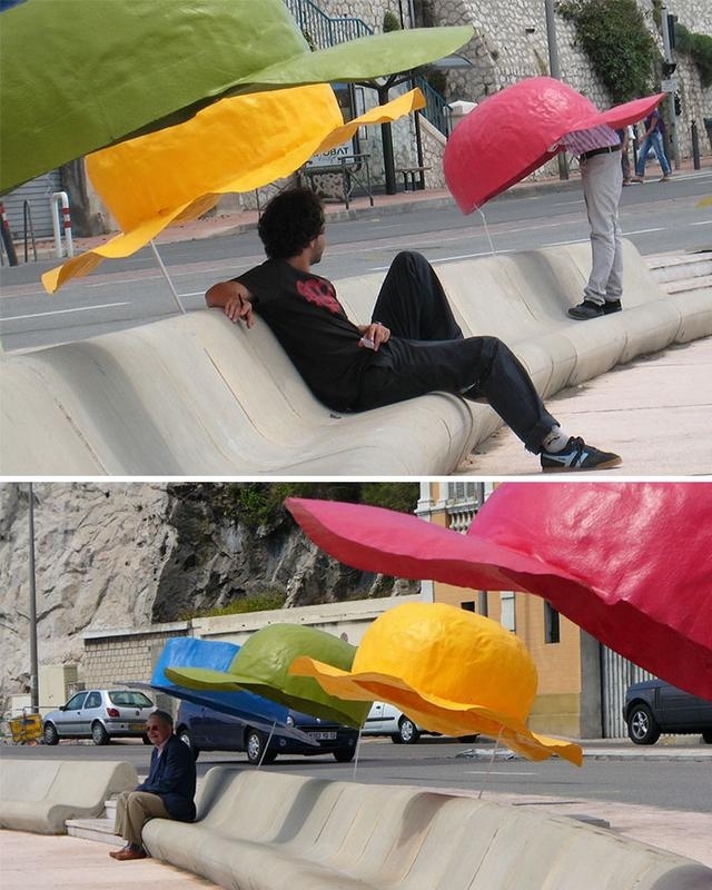 童趣創意設計七彩戶外休閑椅，能遮陽擋雨